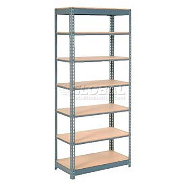 Global Industrial Heavy Duty Shelving 36W x 24D x 96H With 7 Shelves, Wood Deck, Gray B2297481 - main